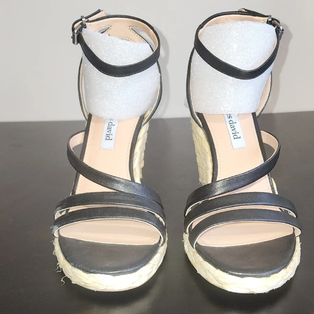 Black Wedge Sandals